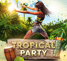 时尚派对海报PSD模板：Tropical Party Theme Free Flyer Template
